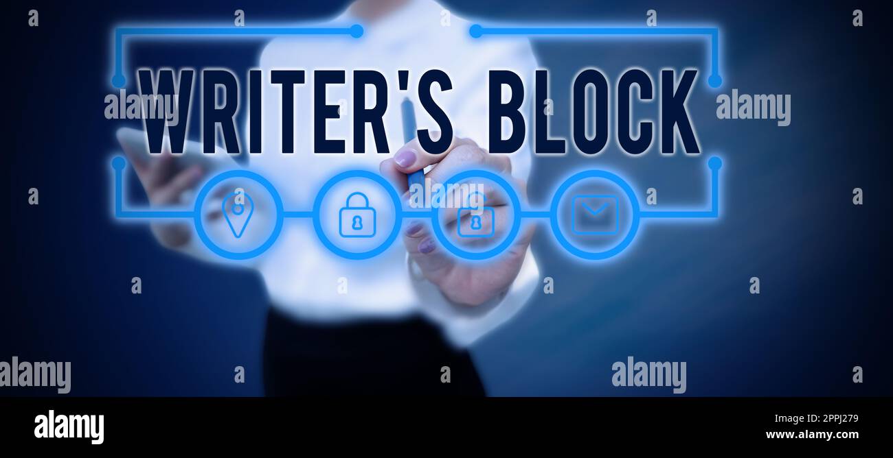 Writing displaying text Writer s is BlockCondition of being unable to think of what to write. Concept meaning Condition of being unable to think of what to write Stock Photo