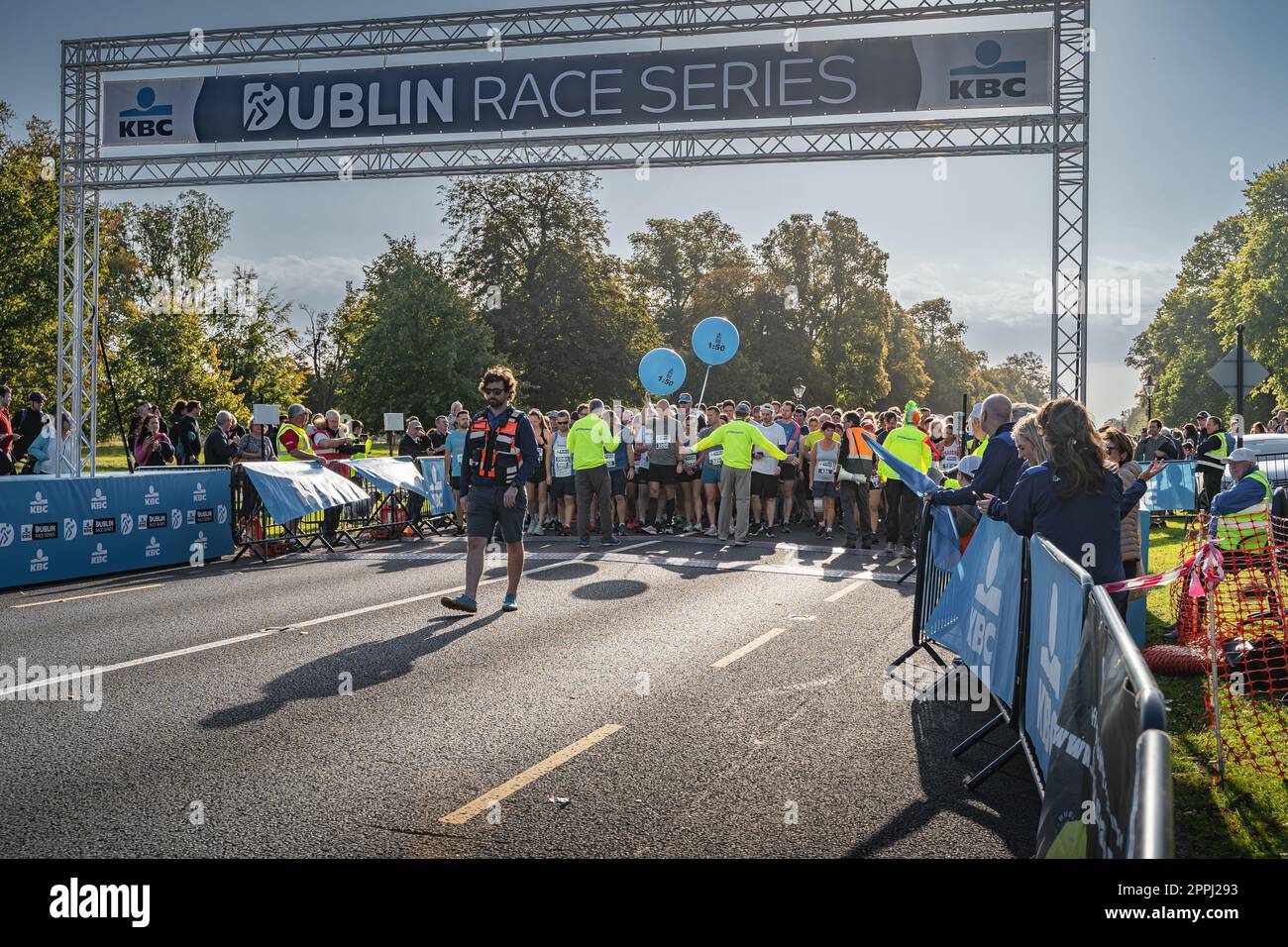 Dublin, Ireland. September 2019 Runners getting ready on the start for