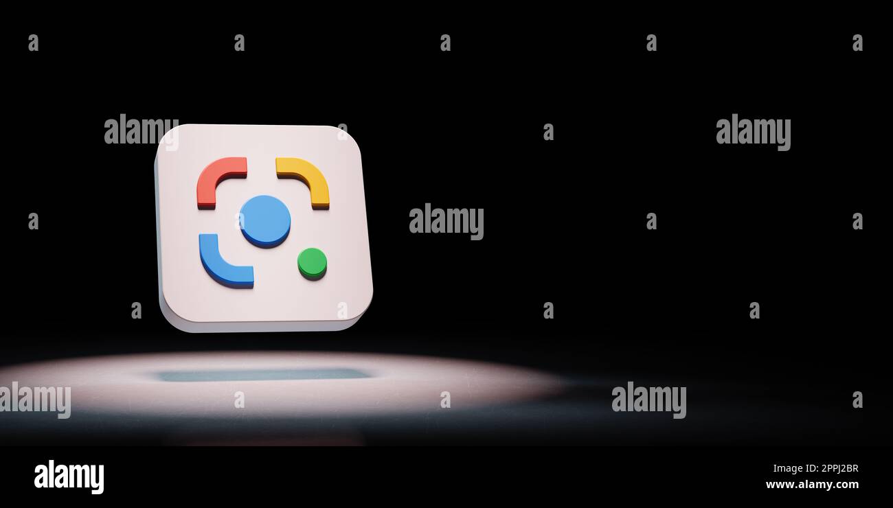 Google Lens App Icon Spotlighted on Black Background Stock Photo Alamy