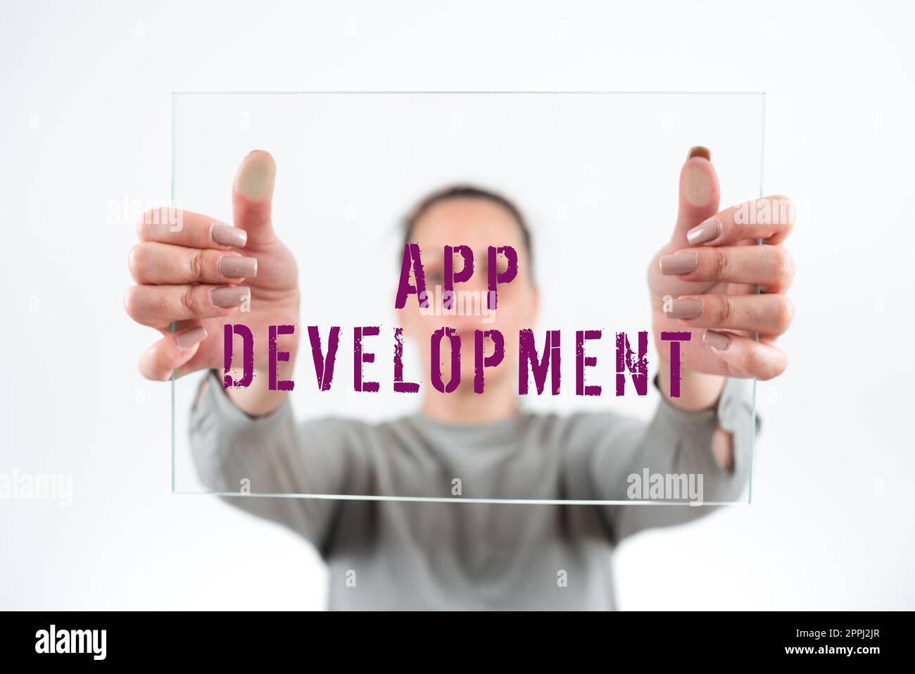 Conceptual caption App Development. Business overview producing computer software with a specialized purpose Stock Photo