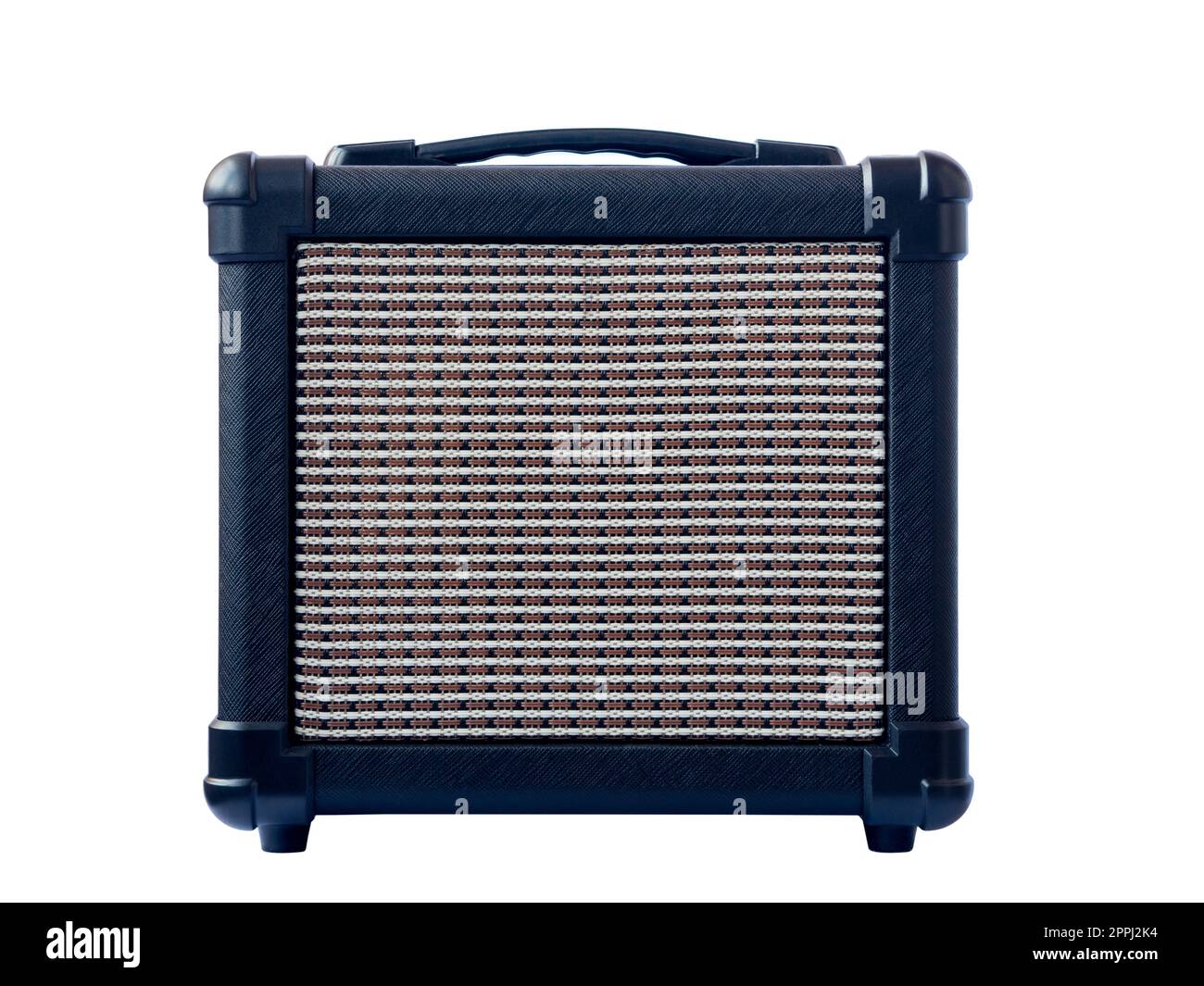 Small acoustic guitar amplifier isolated on white background Stock