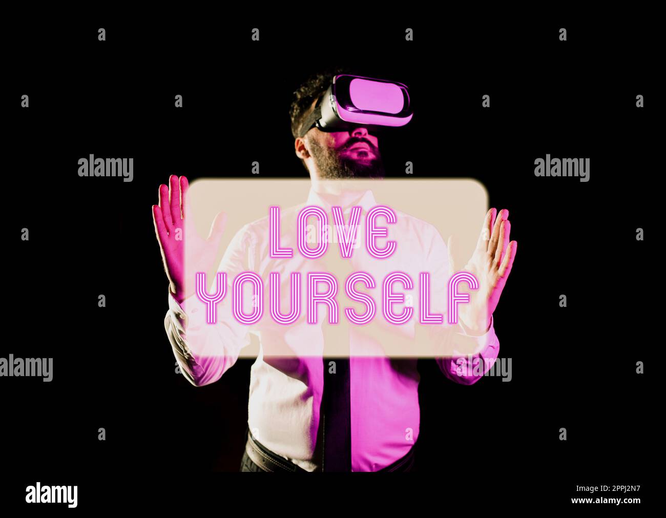 Conceptual caption Love Yourself. Internet Concept accepting the overall aspect of ourselves and have selfrespect Stock Photo