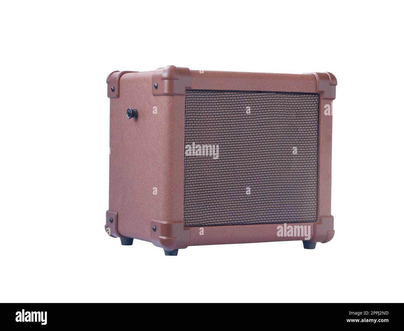 Small acoustic guitar amplifier isolated on white background Stock