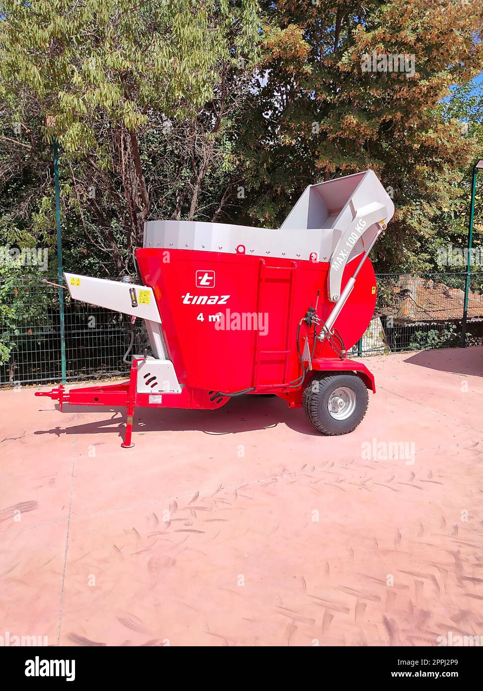 Chorlu, Turkey September 13, 2022 Tinaz vertical feed mixer wagon