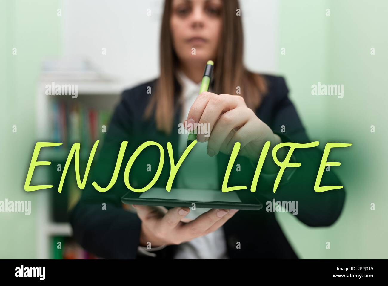 Text showing inspiration Enjoy Life. Internet Concept Any thing, place,food or person, that makes you relax and happy Stock Photo