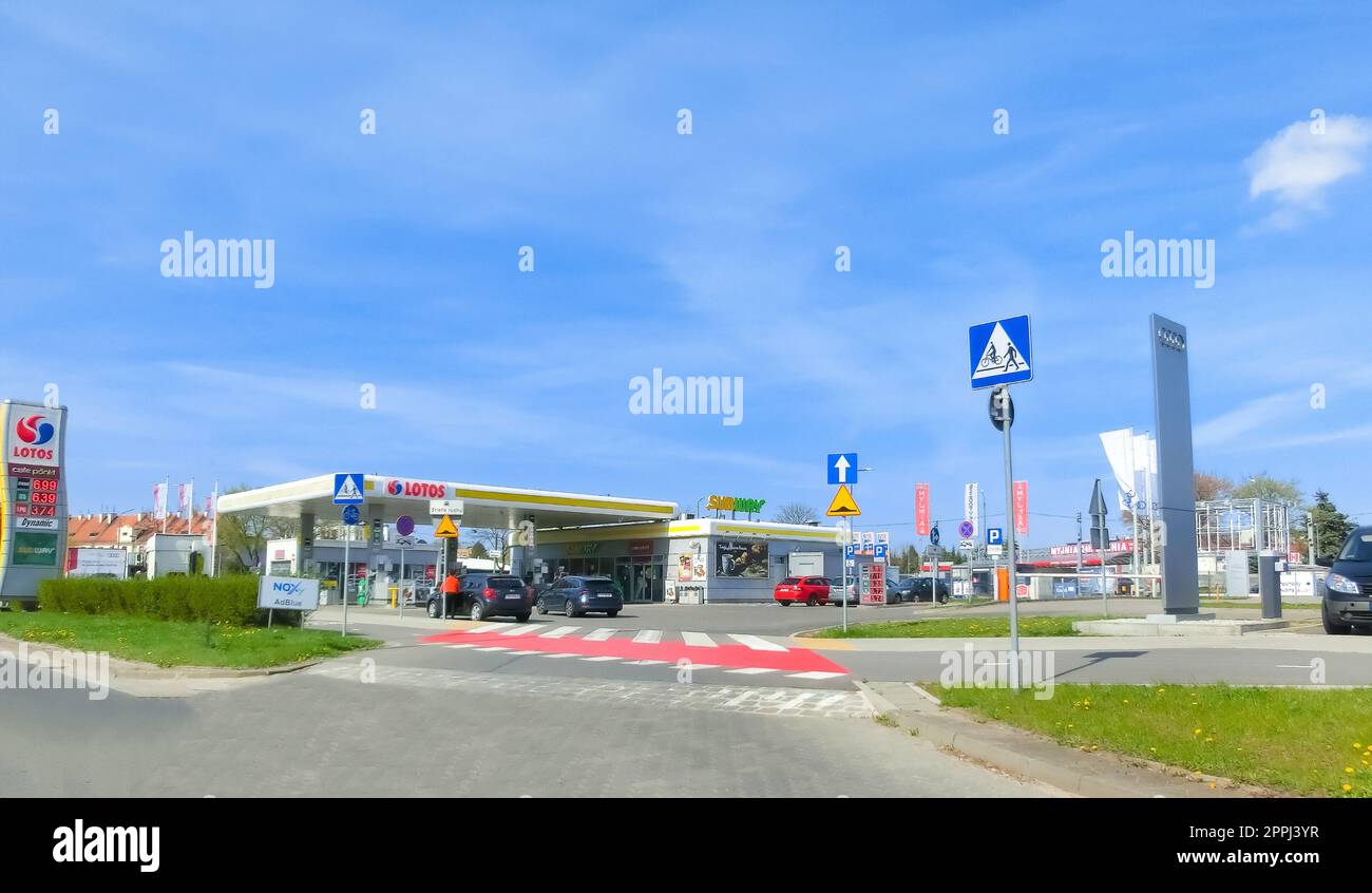 Lotos gas station in Wroclaw, Poland Stock Photo