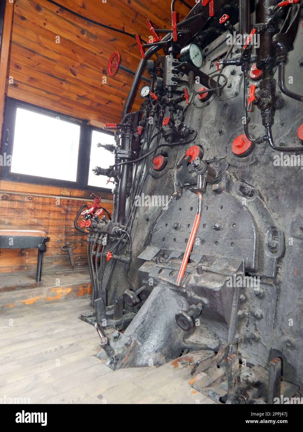 Interior of a railway car in a train Stock Photo