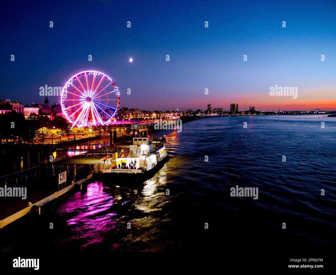 Belgium, Antwerp Giant Wheel / The View Cross Wheel at the Scheldt