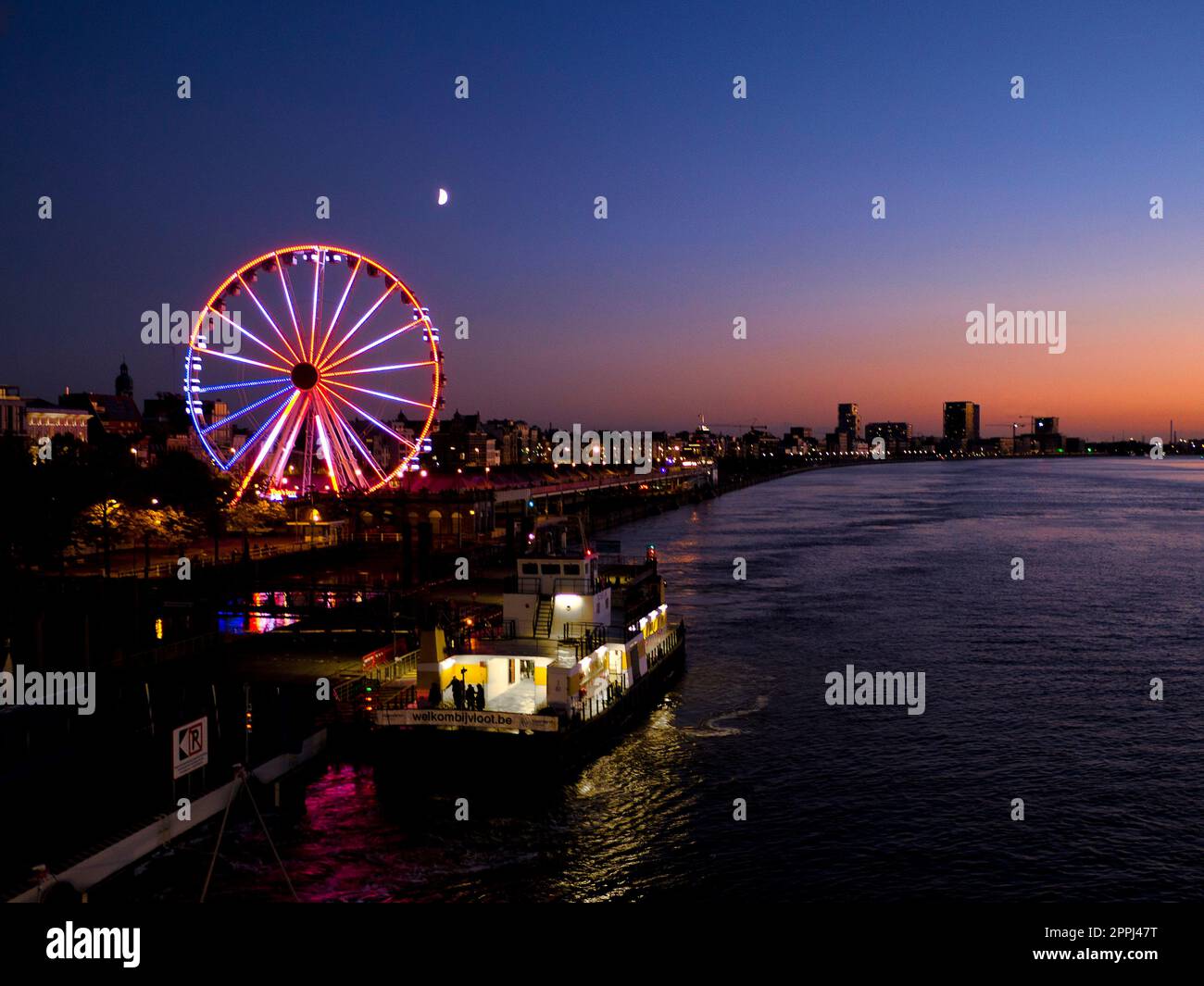 Belgium, Antwerp Giant Wheel / The View Cross Wheel at the Scheldt