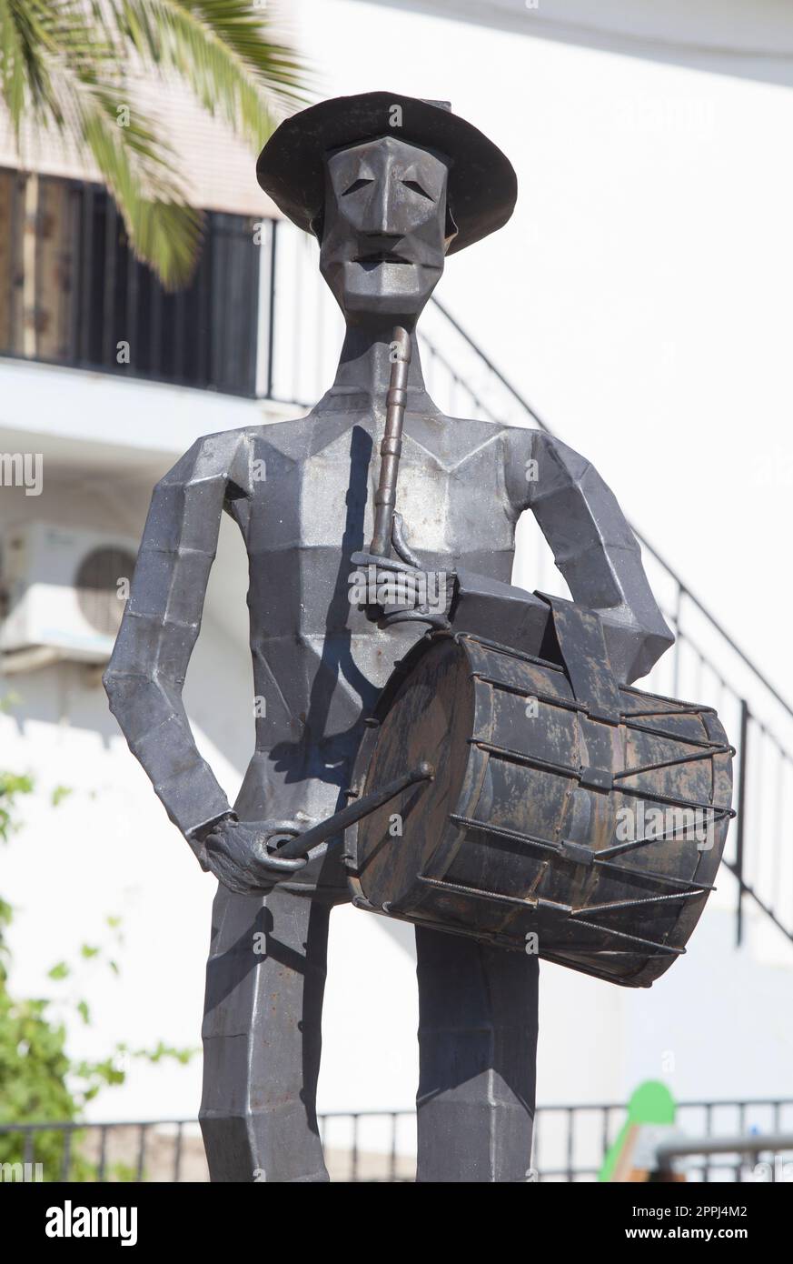 Traditional flute player sculpture from Aceituna, Spain Stock Photo Alamy