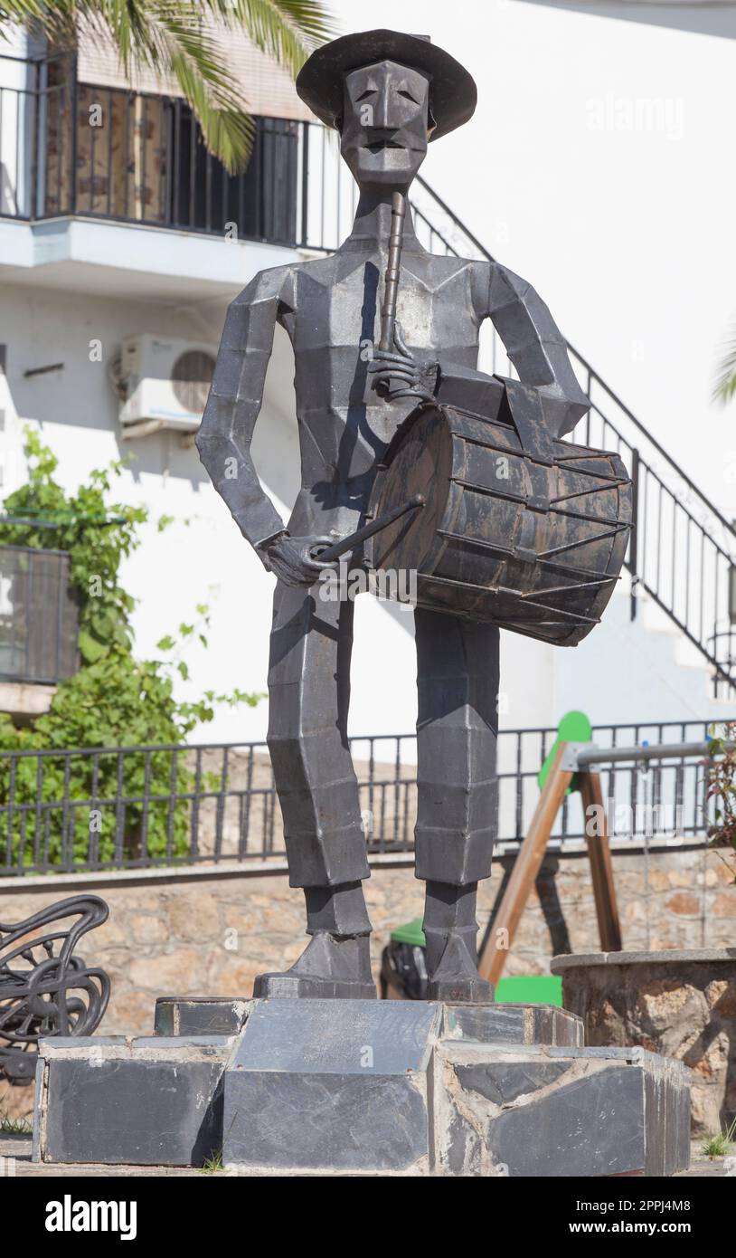 Traditional flute player sculpture from Aceituna, Spain Stock Photo Alamy