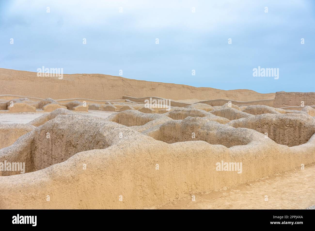 Sacred City of Caral-Supe archaeological site in Peru Stock Photo