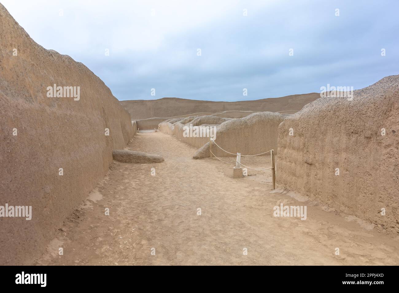 Sacred City of Caral-Supe archaeological site in Peru Stock Photo