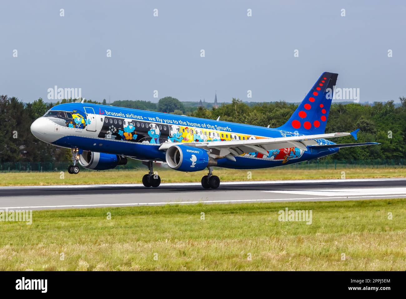 Brussels Airlines Airbus A320 airplane Brussels airport in Belgium