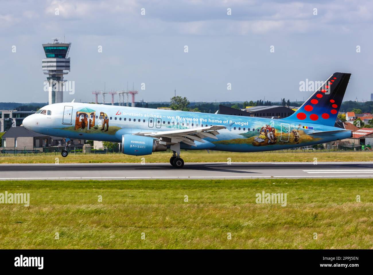 Brussels Airlines Airbus A320 airplane Brussels airport in Belgium