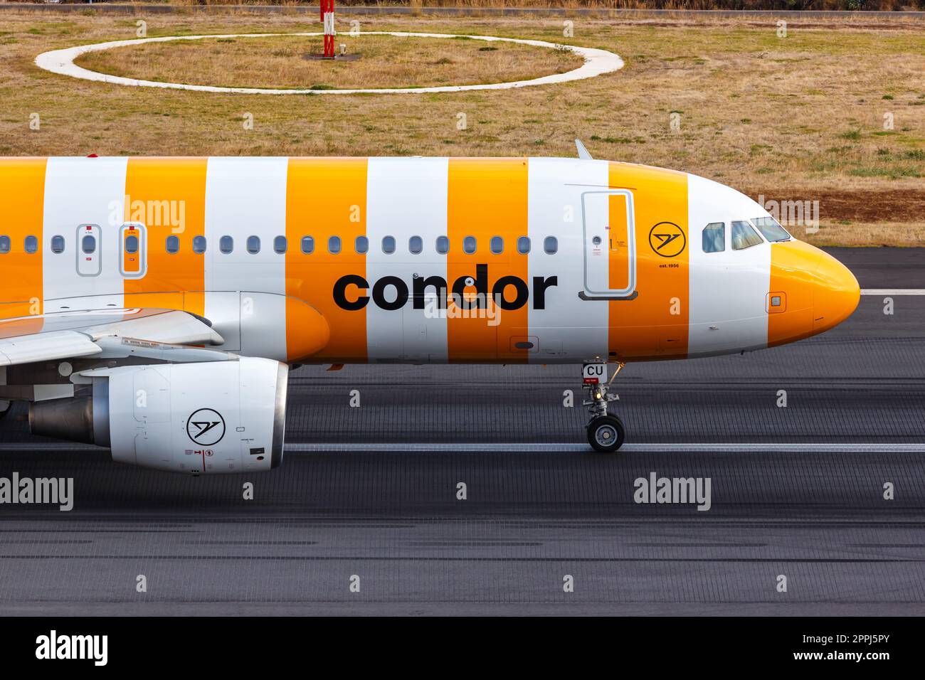 Condor Airbus A320 airplane at Funchal airport in Portugal Stock Photo