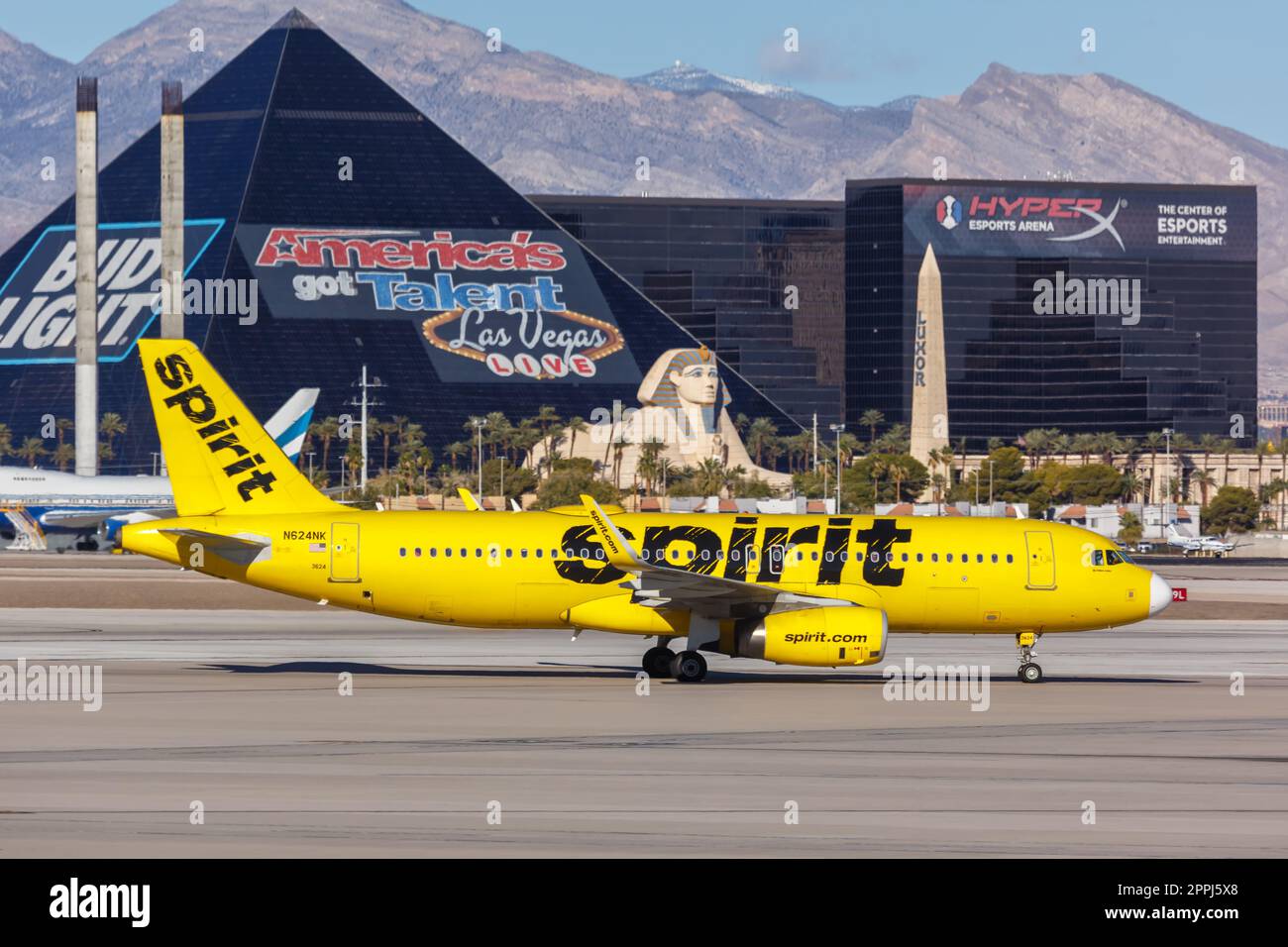 Spirit Airbus A320 airplane at Las Vegas airport in the United States