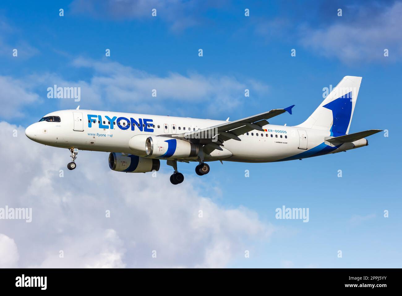 FlyOne Airbus A320 airplane at Amsterdam Schiphol airport in the Netherlands Stock Photo