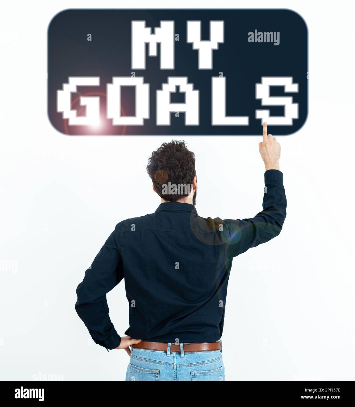 Conceptual display My Goals. Business concept Future or desired result that a person commits to achieve Stock Photo
