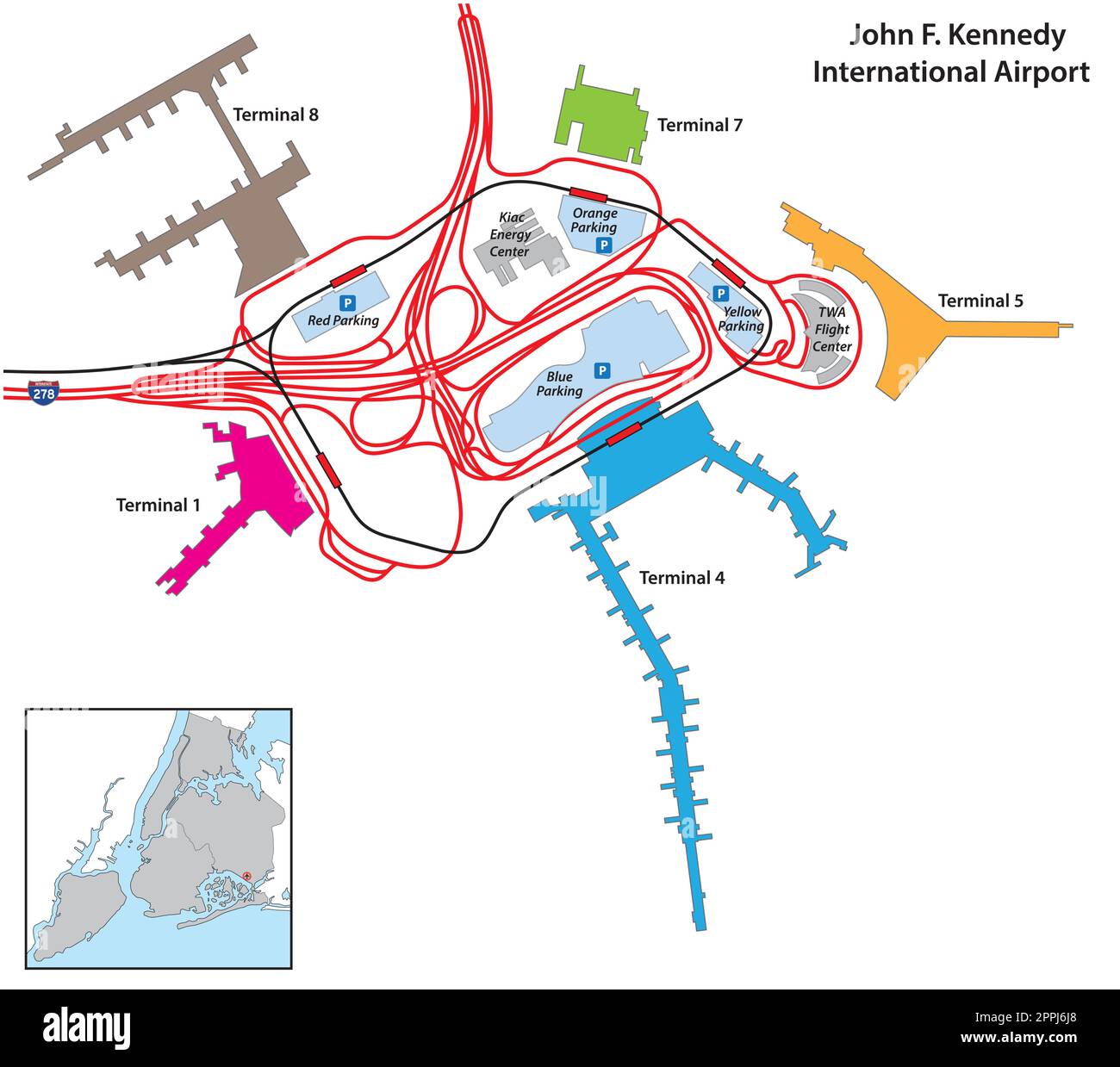 Terminal area of the John F. Kennedy International Airport, New York