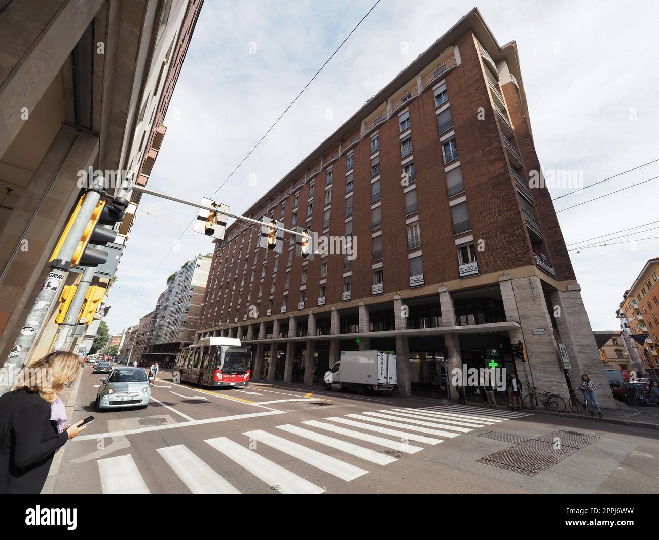 Modern architecture in Via Marconi street in Bologna Stock Photo Alamy