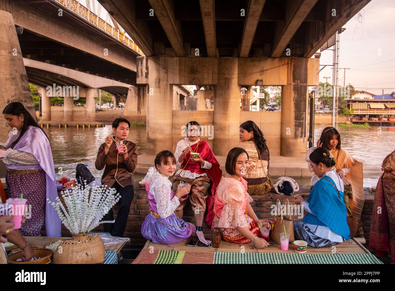 THAILAND AYUTTHAYA LOY KRATHONG FESTIVAL Stock Photo