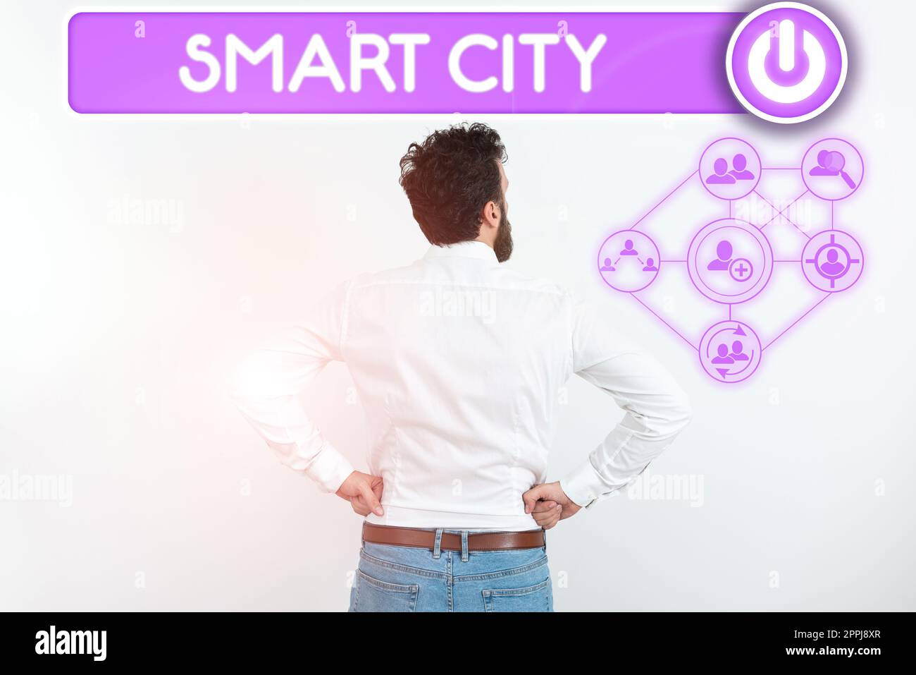 Text caption presenting Smart City. Business approach urban area that uses different electronic Internet of things Stock Photo
