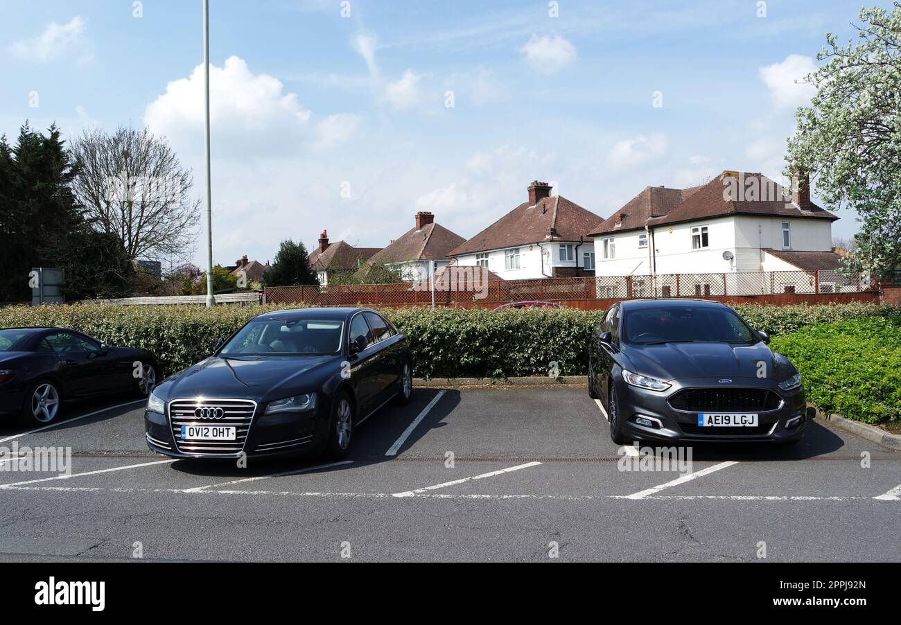 The View of Building and Road with Traffic at Bedford City of