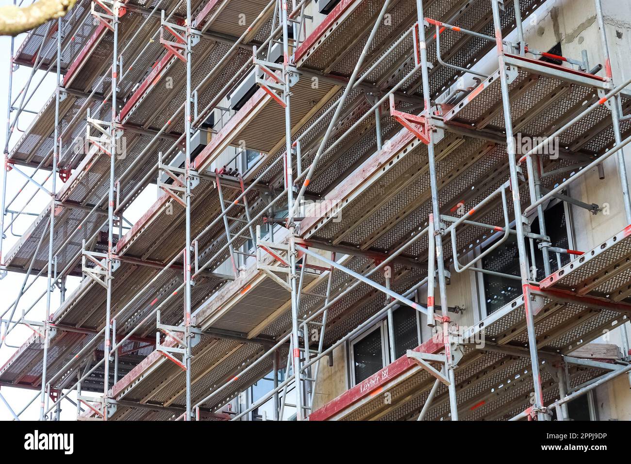 Construction site during progress found in german towns Stock Photo
