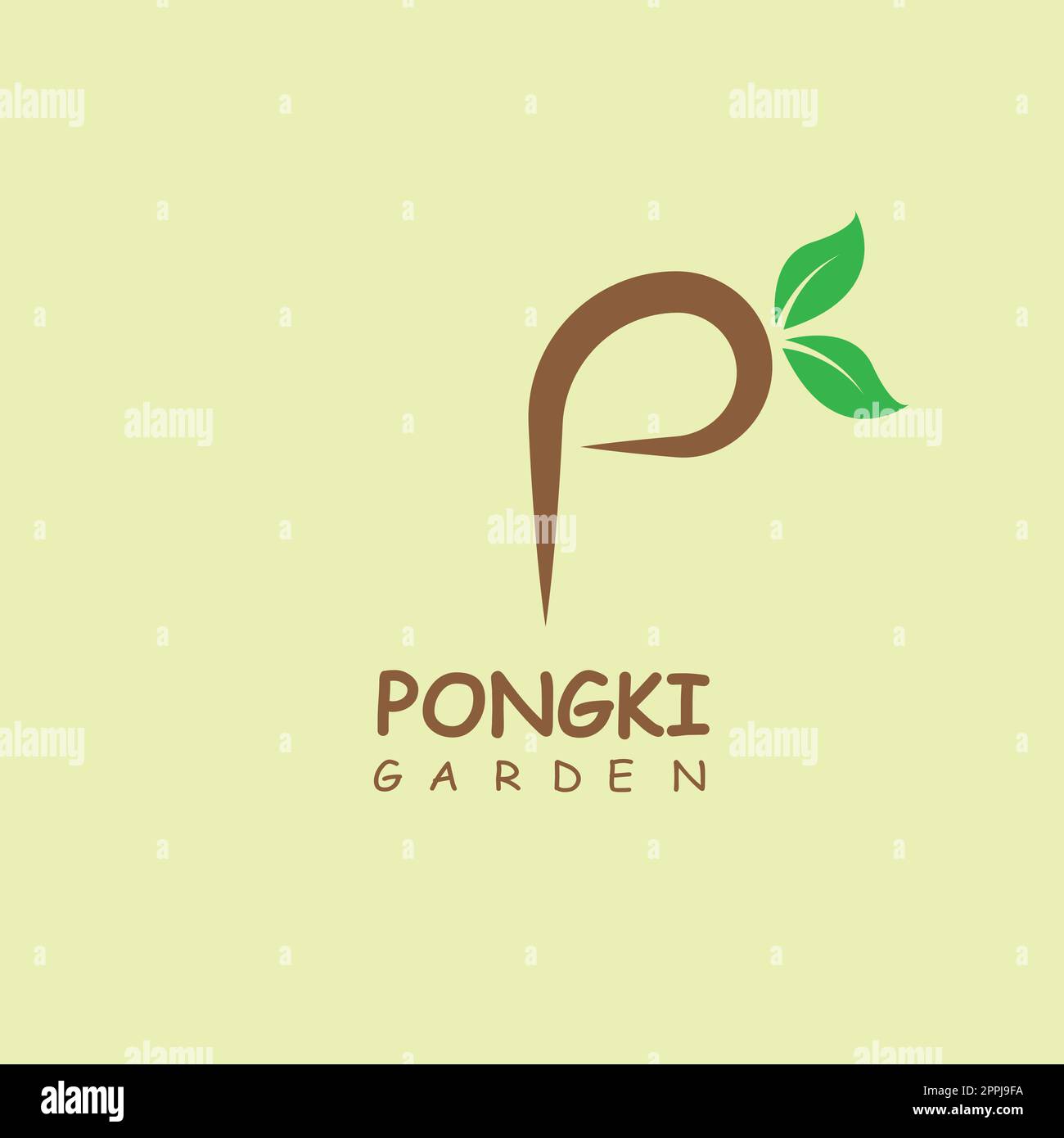 P letter leaf icon vector concept design template Stock Vector Image ...