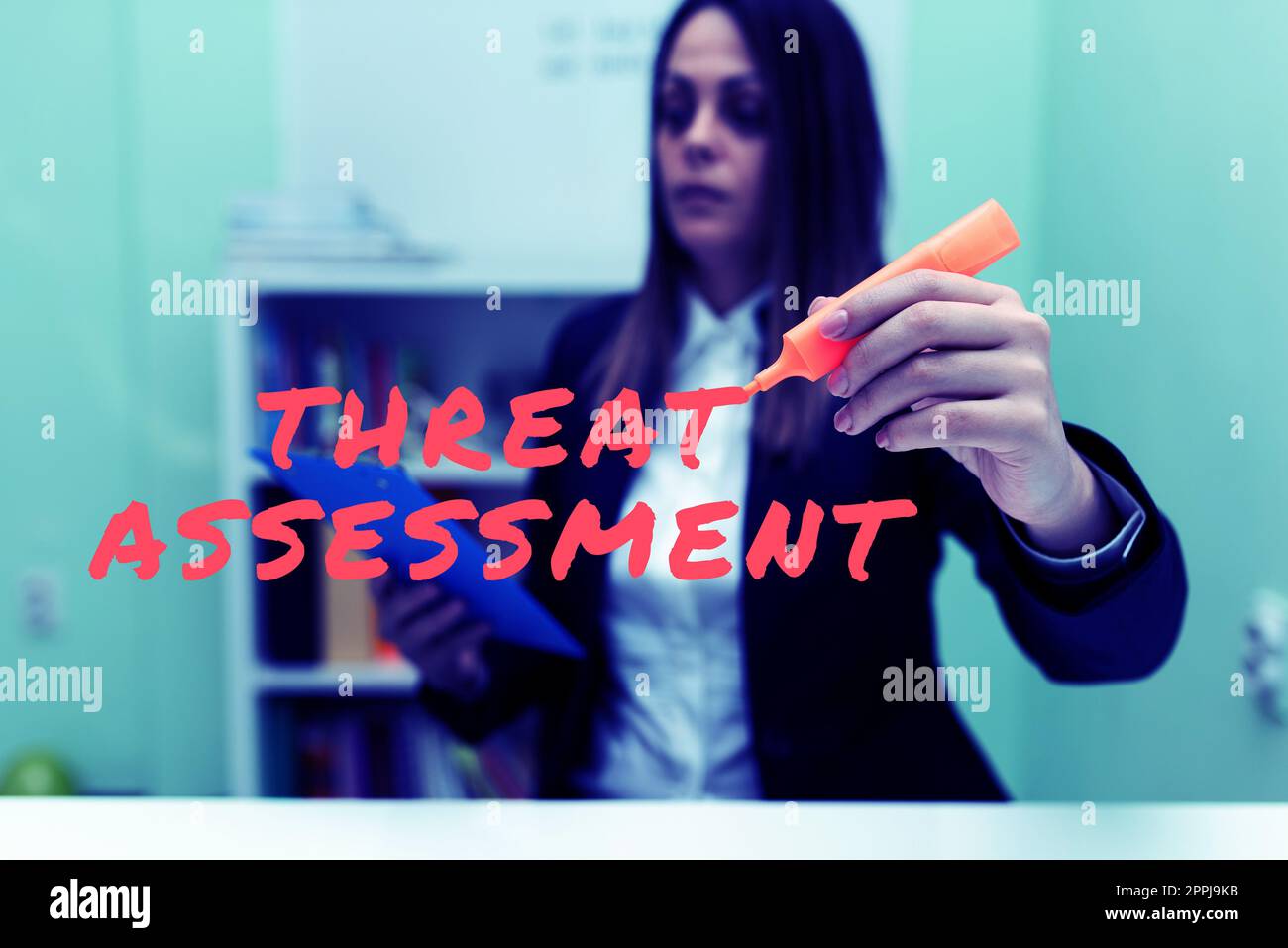 Sign displaying Threat Assessment. Business showcase determining the seriousness of a potential threat Stock Photo