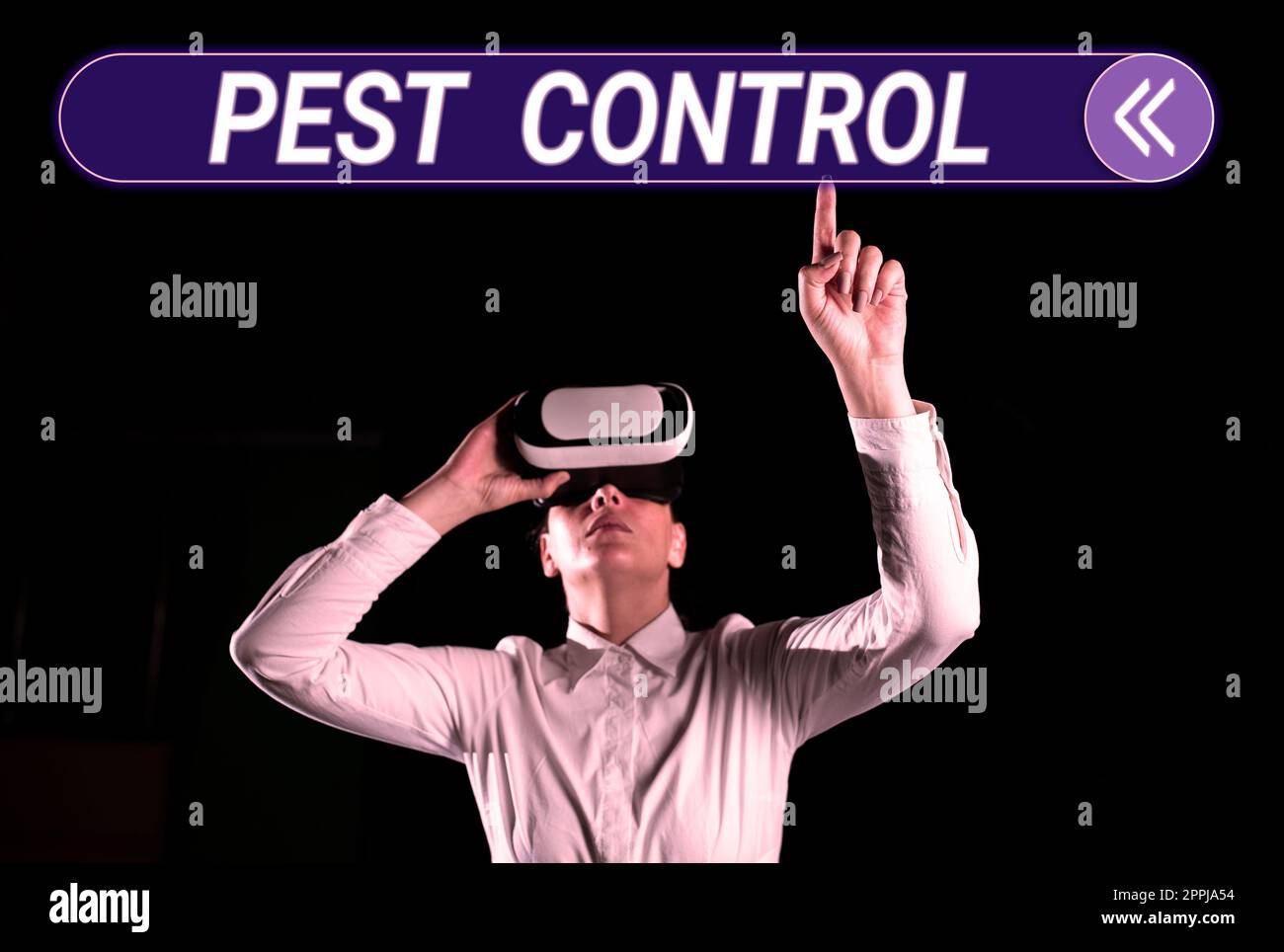 Sign displaying Pest Control. Internet Concept Killing destructive insects that attacks crops and livestock Stock Photo