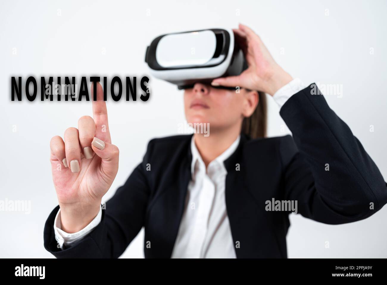 Writing displaying text Nominations. Internet Concept the act of officially suggesting someone for a job or position Stock Photo