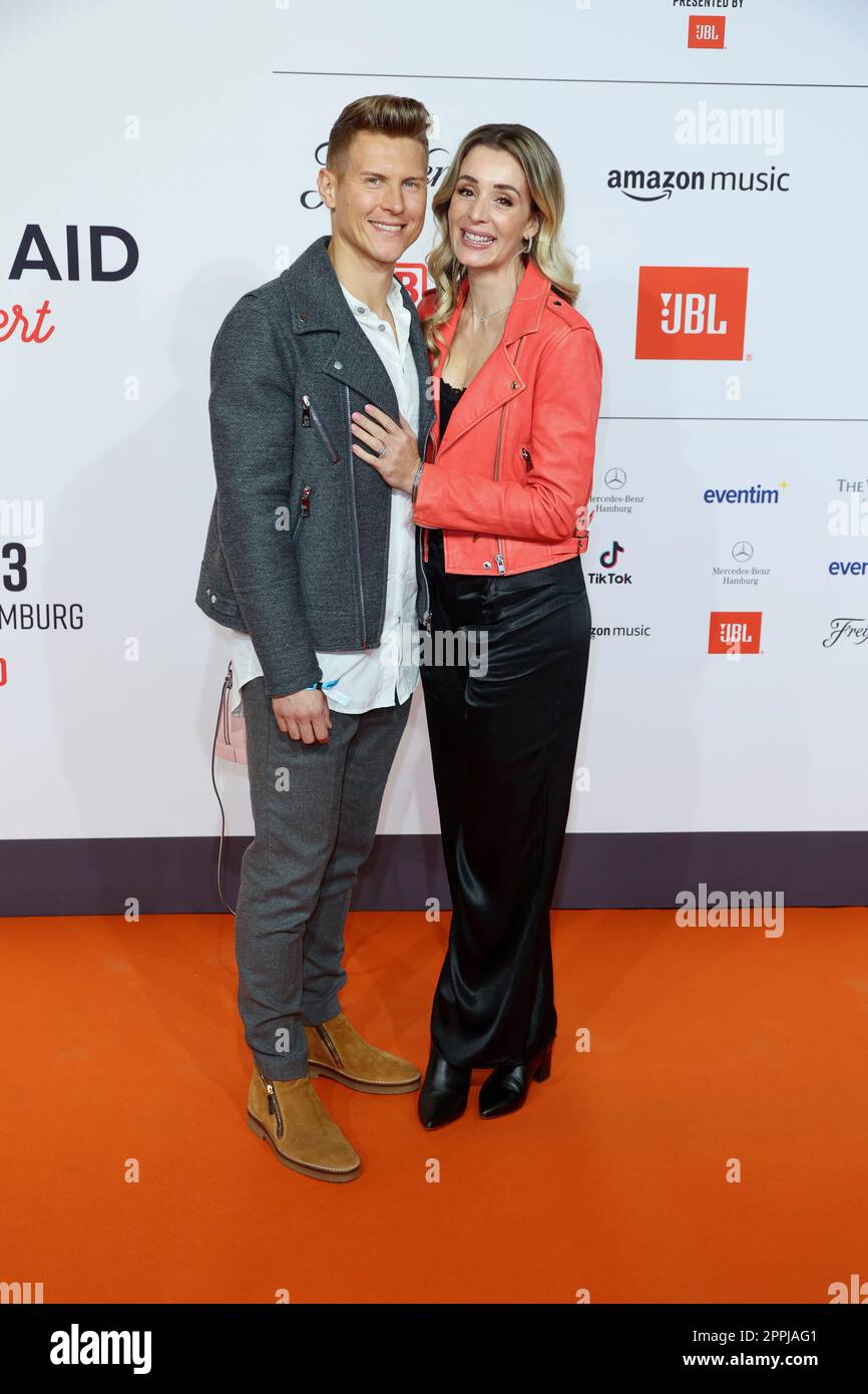 Ann-Kathrin and Matthias Ostrzolek,Charity concert by Channel Aid with Wincent Weiss at the Elbphilharmonie,Hamburg,03.01.2023 Stock Photo