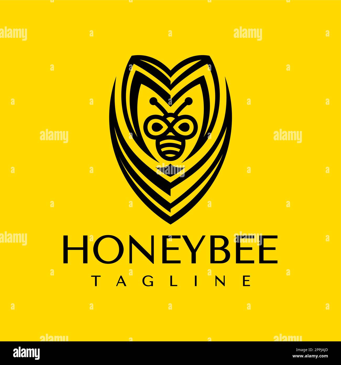 Minimalist bee M V MV letter logo design. Simple initial MV logo brand Stock Vector