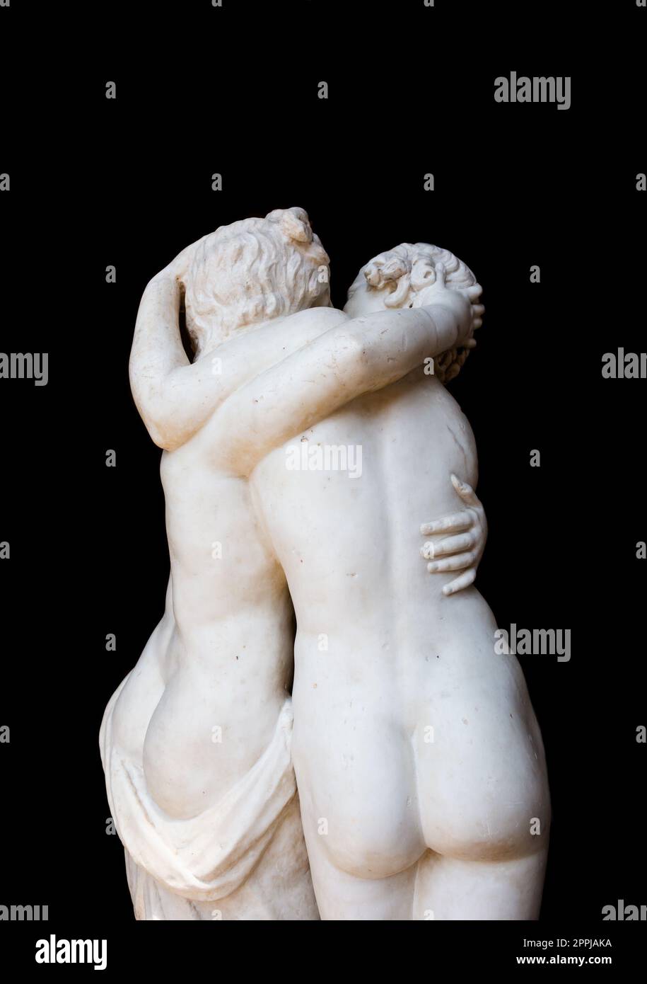 Togetherness emotion. Statue of two people embracing with passion Stock Photo