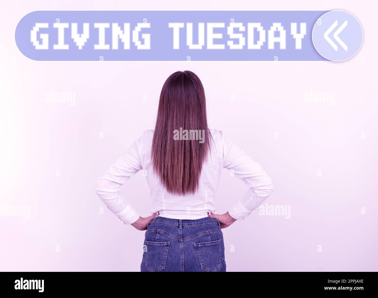 Text sign showing Giving Tuesday. Business concept international day of charitable giving Hashtag activism Stock Photo