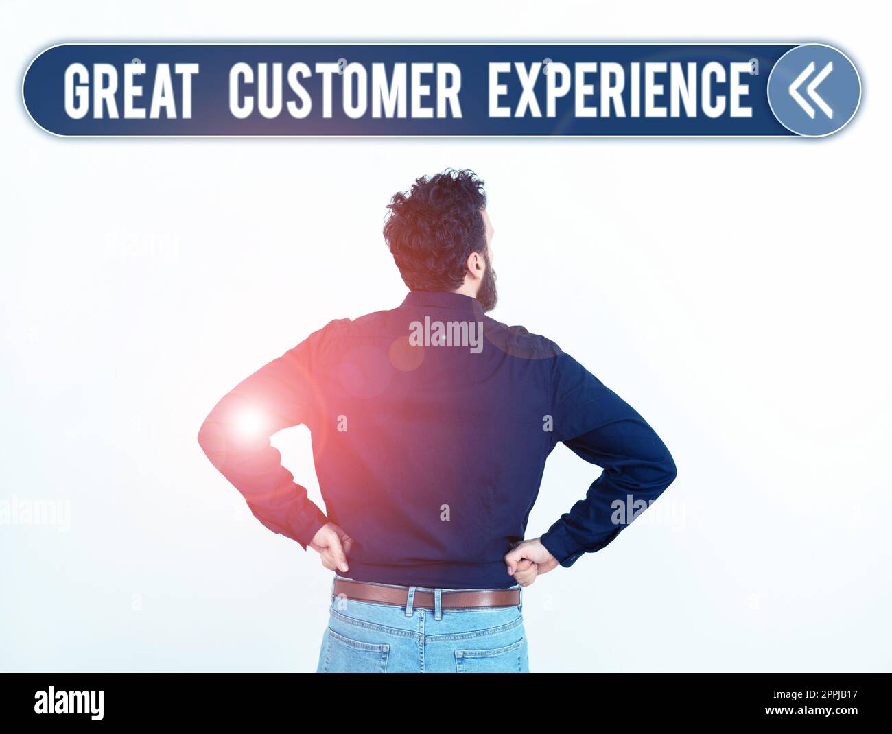 Conceptual caption Great Customer Experience. Concept meaning responding to clients with friendly helpful way Stock Photo