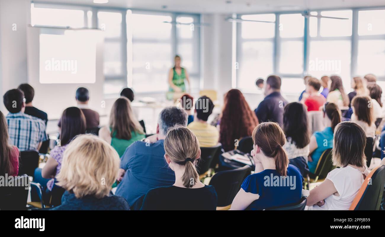 Speaker at Business convention and Presentation. Stock Photo