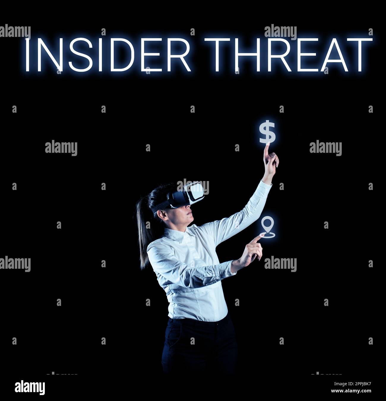 Text showing inspiration Insider Threat. Word Written on security threat that originates from within the organization Stock Photo