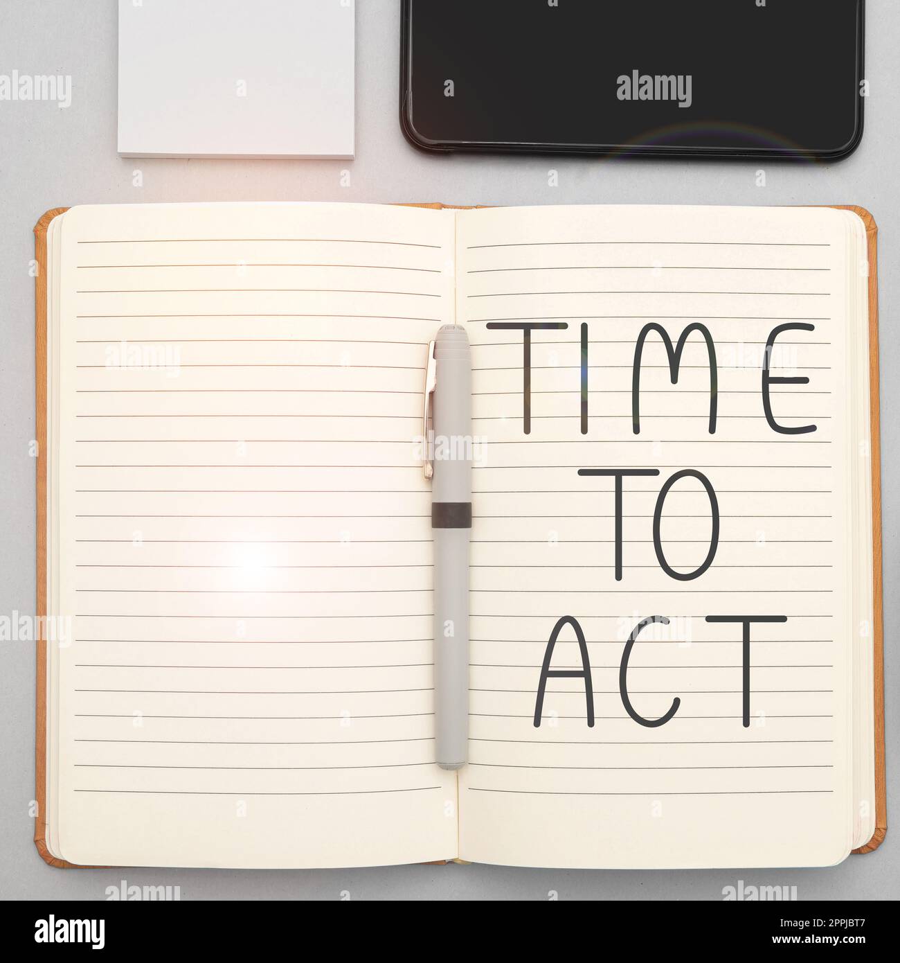 Text caption presenting Time To Act. Business concept Do it now Response Immediately Something need to be done Stock Photo