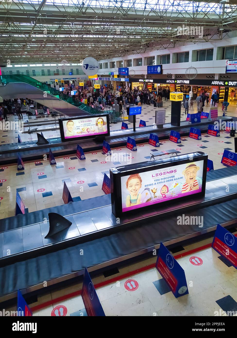 Antalya, Turkey May 11, 2021 Antalya Airport international terminal. arrival and baggage