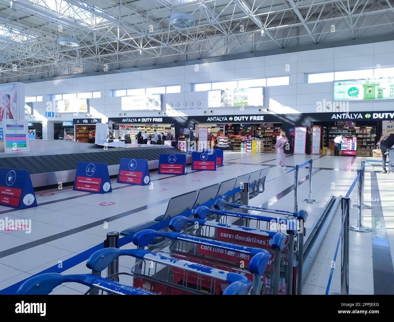 Antalya, Turkey May 11, 2021 Antalya Airport international terminal. arrival and baggage