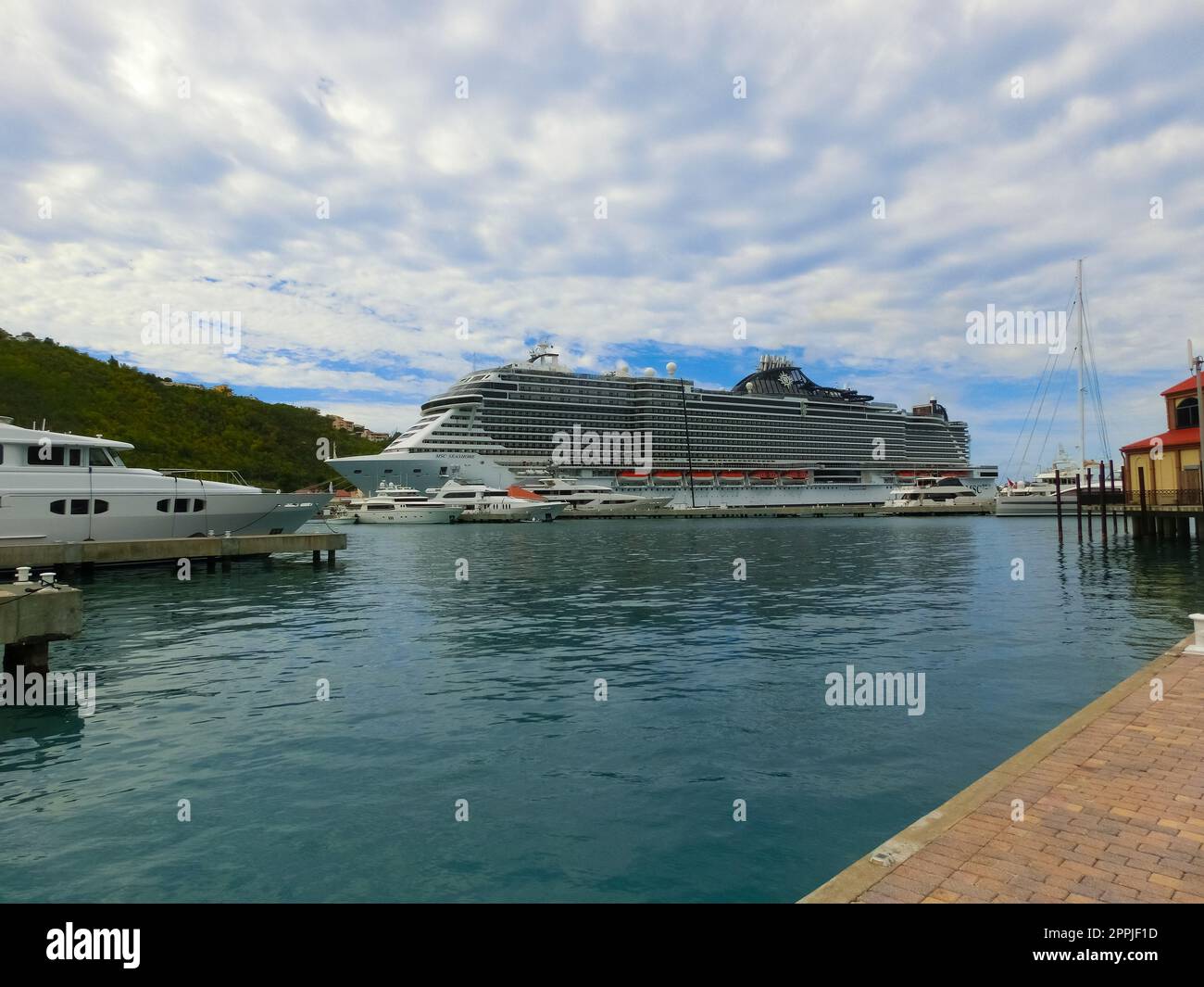 St Thomas, USVI May 4, 2022 View of Yacht Haven Grande marina in St