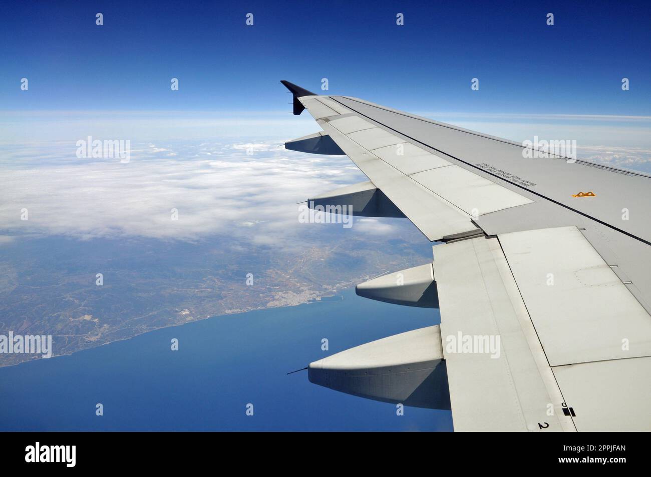 Blick aus einem Flugzeug Stock Photo