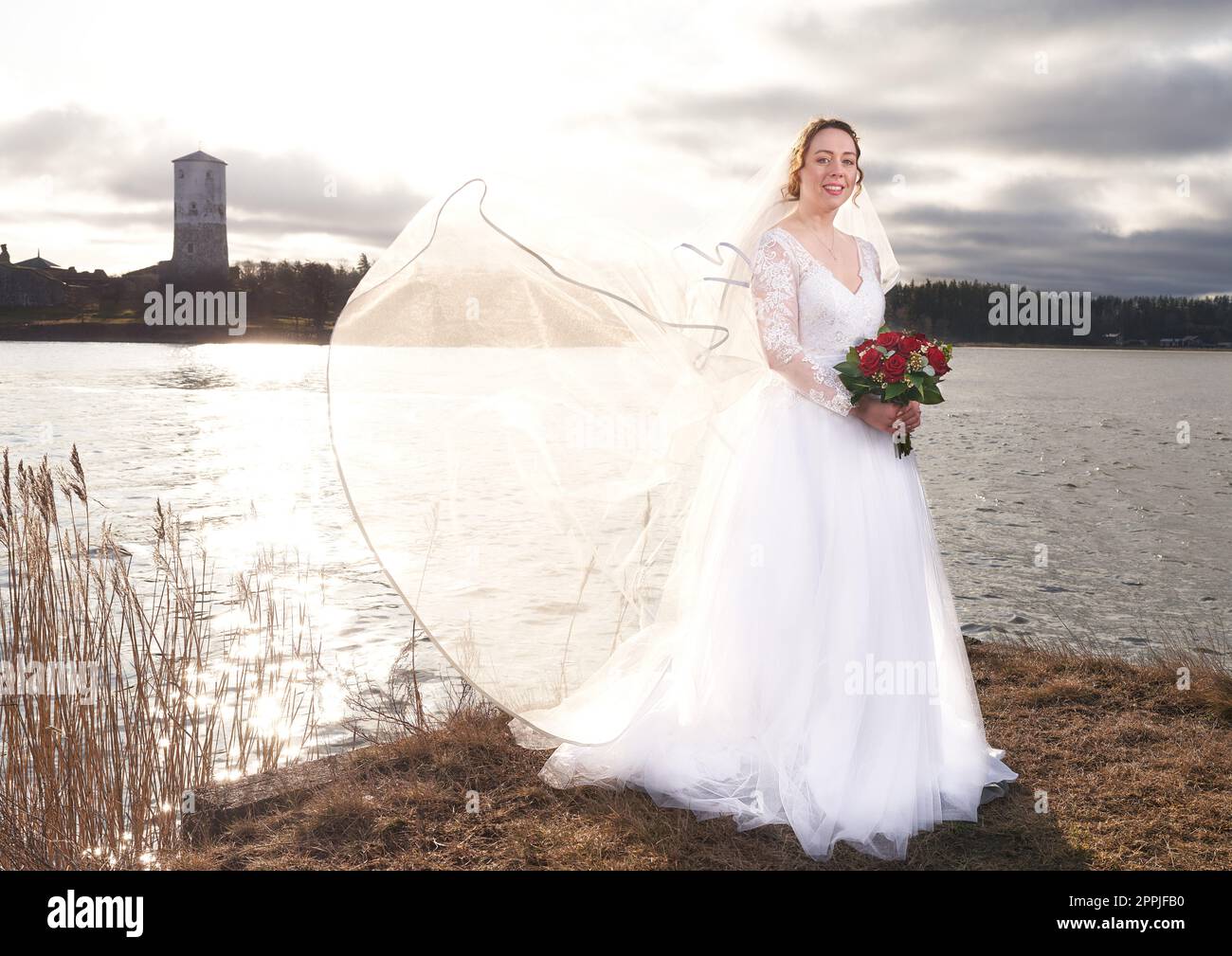 Young and happy newly weds Stock Photo Alamy