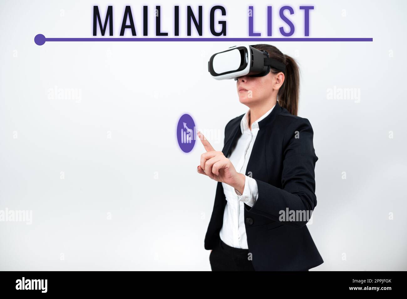 Conceptual caption Mailing List. Business idea list of people who subscribe to a periodic mailing distribution Stock Photo