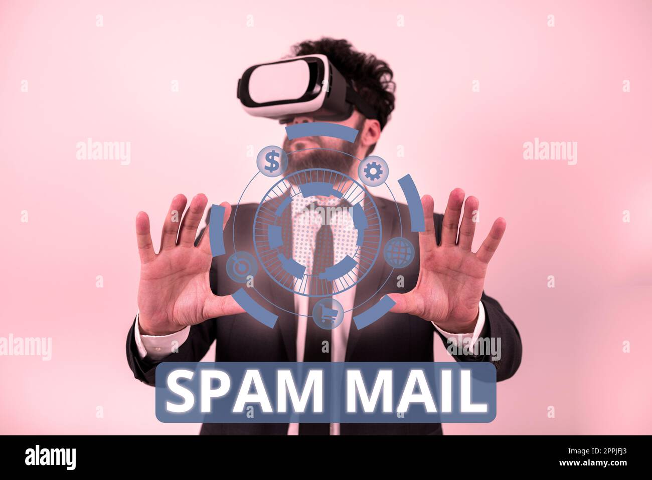 Text sign showing Spam Mail. Concept meaning Intrusive advertising Inappropriate messages sent on the Internet Stock Photo