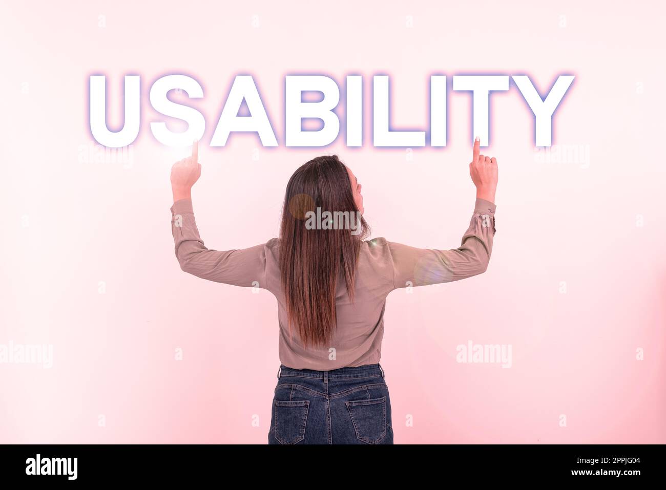 Text caption presenting Usability. Business idea A word assosiated with how one rates an objects usefulness Stock Photo