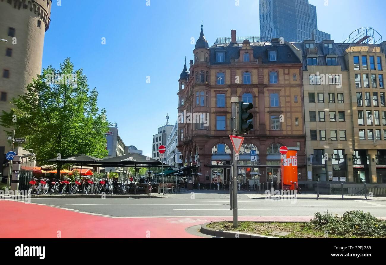 Frankfurt am Main, Germany May 10, 2022 former watchtower Bockenheimer Warte, a landmark of